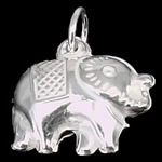 Ciondolo in argento 925, 925 argento sterlina, Elefante, 12.50x12x5mm, Foro:Appross. 3.5mm, 20PC/borsa, Venduto da borsa