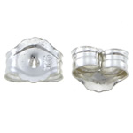 925 Sterling Silver Kläm Ear Mutter, 5.20x4.50x2.60mm, Hål:Ca 1mm, 50Pairs/Bag, Säljs av Bag