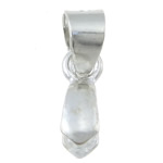 925 Sterling Silver Pinch Bail, 2.5x7.8x3.8mm, 10.8mm, Otvor:Cca 3.2mm, 50PC/Bag, Prodáno By Bag