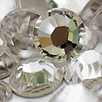 Kristall Cabochons, Dome, platt baksida & fasetterad, Kristall, Grade A, 1.5-1.6mm, 10Grosses/Bag, 144PC/brutto, Säljs av Bag