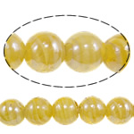 Miçangas Lampwork chapeado, vidrilho, Roda, platinado, amarelo, 16mm, Buraco:Aprox 1-2.5mm, comprimento Aprox 12.8 inchaltura, 10vertentespraia/Bag, vendido por Bag