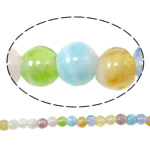 Perles murano plaquées, chalumeau, Rond, Plaquage normal, couleurs mélangées, 6mm, Trou:Environ 1.5mm, Longueur Environ 11.8 pouce, 10Strandstoron/sac, Vendu par sac