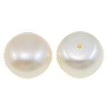 Pola bušenih Kulturan Slatkovodni Pearl perle, Kupola, prirodan, bijel, 10mm, 27Parovi/Lot, Prodano By Lot