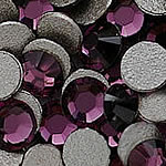 Kristall Cabochons, Dome, platt baksida & fasetterad, Ametist, Grade A, 1.9-2.1mm, 10Grosses/Bag, 144PC/brutto, Säljs av Bag