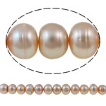 Button Kulturan Slatkovodni Pearl perle, Dugme, prirodan, roze, 12-16mm, Rupa:Približno 0.8mm, Prodano Per 15.3 inčni Strand