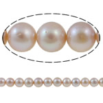 Runda odlad sötvattenspärla pärlor, Freshwater Pearl, naturlig, ljusrosa, Grade A, 8-9mm, Hål:Ca 0.8mm, Såld Per 15 inch Strand