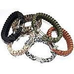 Survival Armbanden, 330 Paracord, zinklegering gesp, handgemaakt, gemengde kleuren, 23mm, Lengte Ca 9 inch, 10strengen/Lot, Verkocht door Lot