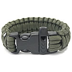 Överlevnad Armband, 330 Paracord, med Plast, handgjord, Avslöja det du kan få en överlevnads paracord ca 3 meter lång och kan bära ca 200kg vikt, armén grönt, 23mm, Längd Ca 9 inch, 5Strands/Lot, Säljs av Lot