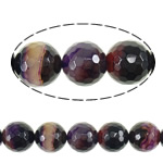 Φυσικά Χάντρες Purple Agate, Γύρος, διαφορετικό μέγεθος για την επιλογή & πολύπλευρη, Τρύπα:Περίπου 1.5mm, Μήκος Περίπου 16 inch, Sold Με Παρτίδα