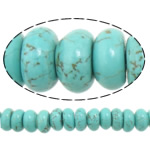 Turquoise Kralen, Natuurlijke Turquoise, Rondelle, lichtblauw, 10x6mm, Gat:Ca 1mm, Lengte Ca 16 inch, 10strengen/Lot, Verkocht door Lot