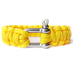 Bracelets de survie, 330 Parachute, Alliage de zinc fermoir, tissé, Jaune, 23mm, Longueur 9 pouce, 5Strandstoron/sac, Vendu par sac