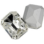 Crystal Cabochons Rectangle rivoli back & faceted Crystal Sold By Bag