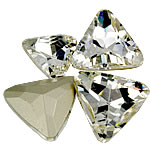 Crystal Cabochoner, Krystal, Triangle, rivoli tilbage & facetteret, Krystal, 10x10mm, 300pc'er/Bag, Solgt af Bag