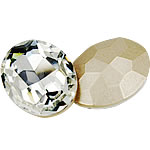 Crystal Cabochoner, Krystal, Oval, rivoli tilbage & facetteret, Krystal, 8x10mm, 400pc'er/Bag, Solgt af Bag