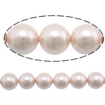 South Sea Shell Kralen, Ronde, roze, 10mm, Gat:Ca 0.5mm, 40pC's/Strand, Per verkocht 16 inch Strand