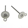 Edelstahl Ohrring Stecker, originale Farbe, 4mm, 0.7mm, Bohrung:ca. 1.5mm, 1000PaarePärchen/Tasche, verkauft von Tasche