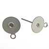 Roestvrij staal Earring bericht, met lus, oorspronkelijke kleur, 8mm, 0.7mm, Gat:Ca 1.5mm, 500paren/Bag, Verkocht door Bag