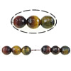 Tiger Eye Helmet, Pyöreä, kasvot, 8mm, Reikä:N. 1mm, Pituus N. 15 tuuma, 5säikeet/erä, N. 46PC/Strand, Myymät erä