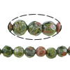 Unakite grânulos, Flores verdes, Roda, importado, 4-4.5mm, Buraco:Aprox 0.5mm, comprimento Aprox 15 inchaltura, 5vertentespraia/Lot, Aprox 86PCs/Strand, vendido por Lot