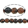 Mahogany Obsidian Kralen, Mahonie Obsidiaan, Ronde, natuurlijk, gefacetteerde, 4-4.5mm, Gat:Ca 0.5mm, Lengte Ca 15 inch, 5strengen/Lot, Ca 93pC's/Strand, Verkocht door Lot