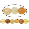 Perles en jade, jaune de jade, Rond, facettes, 4-4.5mm, Trou:Environ 0.5mm, Longueur Environ 15 pouce, 5Strandstoron/lot, Environ 96PC/brin, Vendu par lot