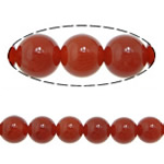 Perles Agates rouges naturelles, agate rouge, Rond, grade A, 6mm, Trou:Environ 0.8-1mm, Longueur Environ 15 pouce, 10Strandstoron/lot, Vendu par lot