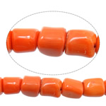 Přírodní Coral korálky, Nuggets, hluboký oranžový, 10-13x10-13mm, Otvor:Cca 1.5mm, Délka Cca 16.5 inch, 10přediva/Lot, Cca 36PC/Strand, Prodáno By Lot