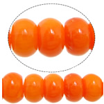 Abalorios de Coral, Coral natural, Toroidal, naranja rojizo, 6x4mm, agujero:aproximado 1mm, longitud aproximado 16.5 Inch, 10Strandsfilamento/Grupo, aproximado 104PCs/Sarta, Vendido por Grupo