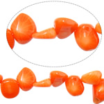 Abalorios de Coral, Coral natural, Pepitas, naranja rojizo, 9-12x7-19x3-7mm, agujero:aproximado 1mm, longitud aproximado 16.2 Inch, 10Strandsfilamento/Grupo, aproximado 59PCs/Sarta, Vendido por Grupo