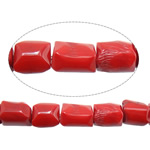 Grânulos corais naturais, Coral natural, Pepitas, vermelho, 10-13x12-16mm, Buraco:Aprox 1.2mm, comprimento Aprox 16.5 inchaltura, 10vertentespraia/Lot, Aprox 28PCs/Strand, vendido por Lot