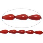 Naturlige koral perler, Natural Coral, Teardrop, rød, 4x8mm, Hole:Ca. 0.8mm, Længde Ca. 16 inch, 10Strands/Lot, Ca. 50pc'er/Strand, Solgt af Lot