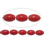 Naturlige koral perler, Natural Coral, Oval, rød, 6x9mm, Hole:Ca. 1mm, Længde Ca. 16.7 inch, 10Strands/Lot, Ca. 42pc'er/Strand, Solgt af Lot