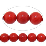 Grânulos corais naturais, Coral natural, Roda, vermelho, 8mm, Buraco:Aprox 1mm, comprimento Aprox 15.7 inchaltura, 10vertentespraia/Lot, Aprox 50PCs/Strand, vendido por Lot