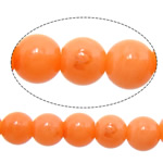 Přírodní Coral korálky, Kolo, oranžový, 2.5-3mm, Otvor:Cca 0.8mm, Délka Cca 16.8 inch, 10přediva/Lot, Cca 168PC/Strand, Prodáno By Lot