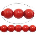 Perline di coralli naturale, corallo naturale, Cerchio, rosso, grado A, 7mm, Foro:Appross. 1mm, Lunghezza Appross. 16 pollice, 10Strandstrefolo/lotto, Appross. 58PC/filo, Venduto da lotto