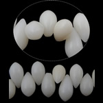 Grânulos corais naturais, Coral natural, Lágrima, branco, 9x5mm, Buraco:Aprox 1mm, comprimento Aprox 15.5 inchaltura, 10vertentespraia/Lot, Aprox 124PCs/Strand, vendido por Lot