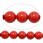 Grânulos corais naturais, Coral natural, Roda, vermelho, 9mm, Buraco:Aprox 1mm, comprimento Aprox 15 inchaltura, 10vertentespraia/Lot, Aprox 43PCs/Strand, vendido por Lot