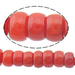 Přírodní Coral korálky, Rondelle, červený, 3x2mm, Otvor:Cca 0.5mm, Délka Cca 15.5 inch, 10přediva/Lot, Cca 217PC/Strand, Prodáno By Lot