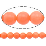 Perles en corail naturel, Rond, orange, 3mm, Trou:Environ 0.5mm, Longueur Environ 16 pouce, 10Strandstoron/lot, Environ 122PC/brin, Vendu par lot