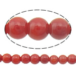 Perles en corail naturel, Rond, rouge, 3mm, Trou:Environ 0.5mm, Longueur Environ 16 pouce, 10Strandstoron/lot, Environ 156PC/brin, Vendu par lot