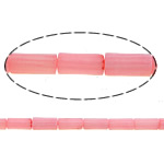 Perles en corail naturel, tube, rose, 7x3mm, Trou:Environ 0.5mm, Longueur Environ 16 pouce, 10Strandstoron/lot, Environ 56PC/brin, Vendu par lot