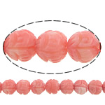 Perline di coralli naturale, corallo naturale, Fiore, Inciso, rosa, 9mm, Foro:Appross. 0.5mm, Lunghezza Appross. 16 pollice, 10Strandstrefolo/lotto, Appross. 48PC/filo, Venduto da lotto