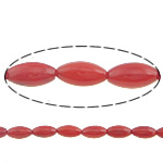 Perles en corail naturel, ovale, rouge, 8x4mm, Trou:Environ 0.5mm, Longueur Environ 16 pouce, 10Strandstoron/lot, Environ 49PC/brin, Vendu par lot