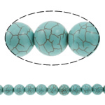 Tyrkysové korálky, Syntetický Turquoise, Kolo, modrý, 14mm, Otvor:Cca 0.5mm, Cca 31PC/Strand, Prodáno za Cca 15 inch Strand