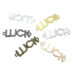 Letter Zinc Alloy Connector word luck plated 1/1 loop mixed colors nickel lead & cadmium free Approx 2.2mm Sold By Bag