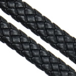 Kožené kabel, PU, tkaný, černý, 9x4mm, 100m/Lot, Prodáno By Lot