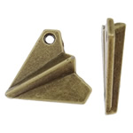 Køretøj Shaped Zinc Alloy Pendler, Airplane, antik bronze farve forgyldt, nikkel, bly & cadmium fri, 19x17x5mm, Hole:Ca. 2mm, Ca. 660pc'er/KG, Solgt af KG