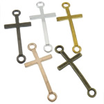 Cross Zink legering Stik, Zinc Alloy, Kryds, forgyldt, 1/1 løkke, blandede farver, nikkel, bly & cadmium fri, 17.20x39.20x1.80mm, Hole:Ca. 3mm, 200pc'er/Bag, Solgt af Bag