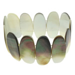 Shell gioielli bracciale, nero conchglia, 13x35x3mm, Lunghezza 7.5 pollice, 3Strandstrefolo/lotto, Venduto da lotto