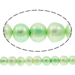 Perles nacres pommes de terre de culture d'eau douce, perle d'eau douce cultivée, pomme de terre, vert clair, 10-11mm, Trou:Environ 0.8mm, Vendu par Environ 14.5 pouce brin